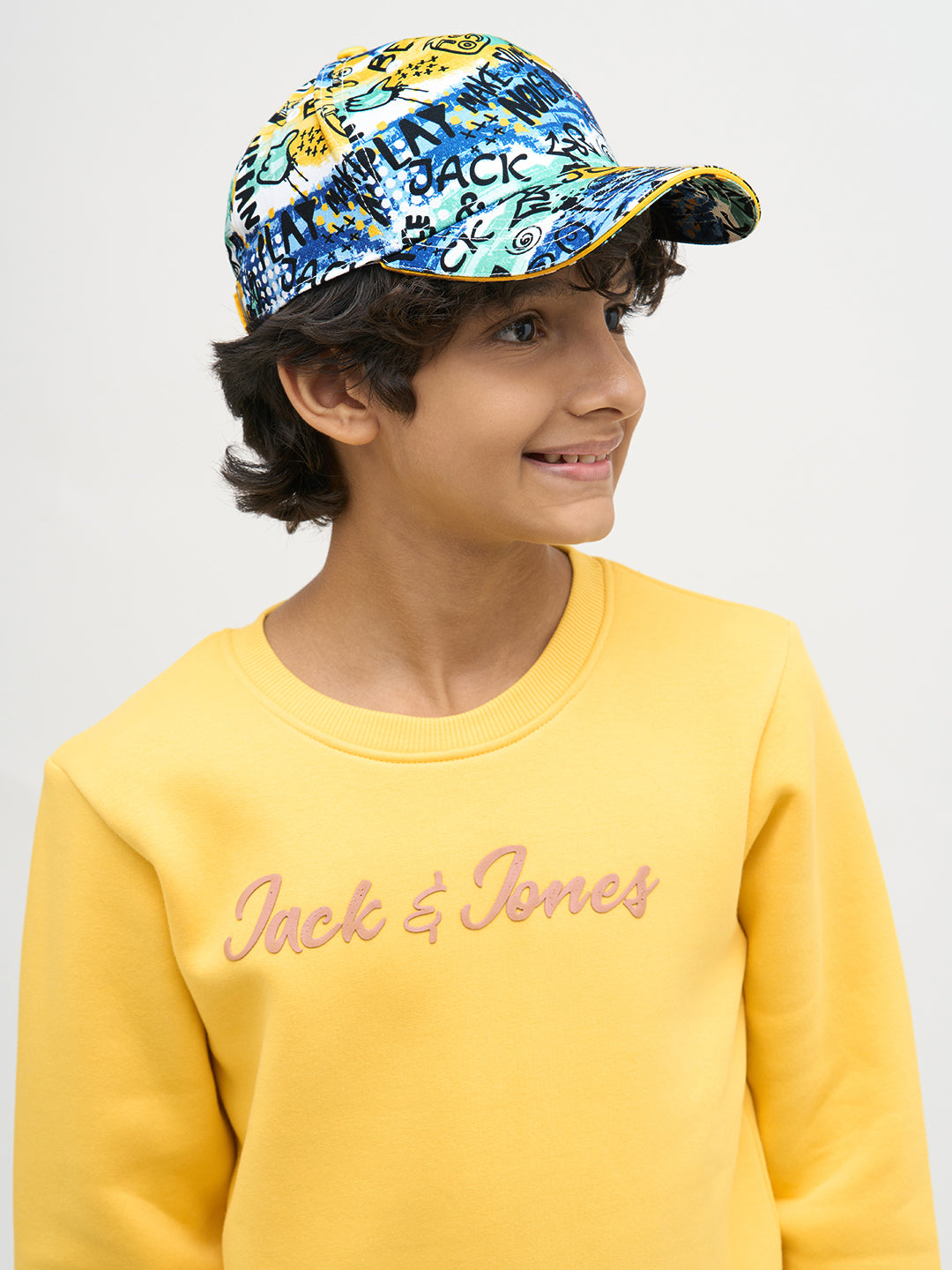 Boys Blue Graphic Print Cap