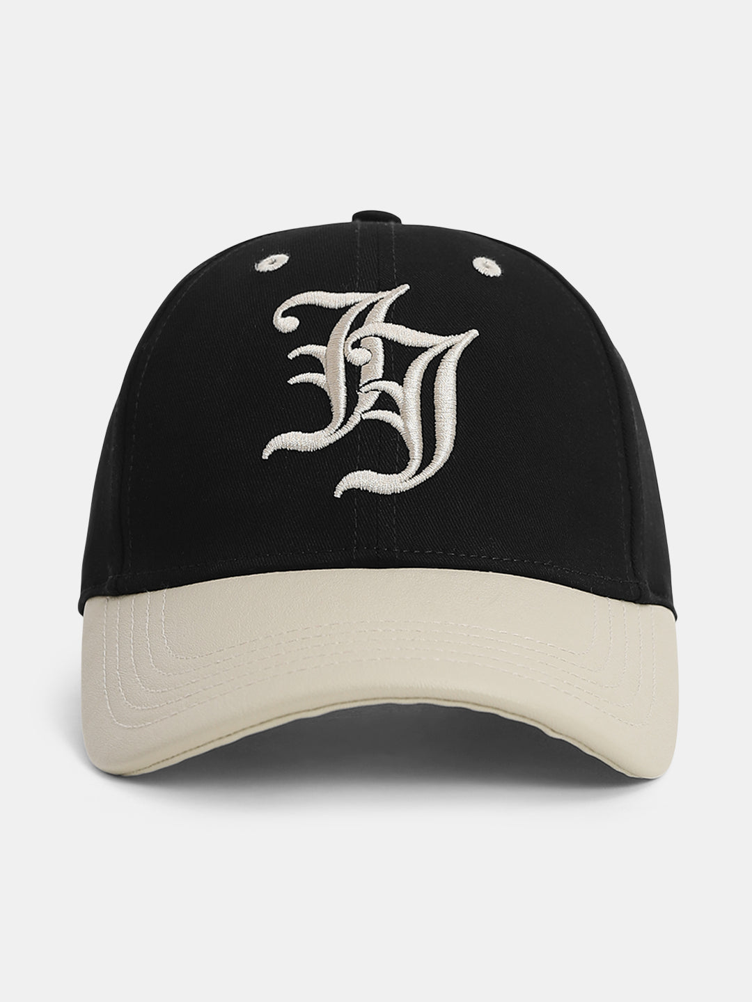 Black Logo Print Baseball Cap