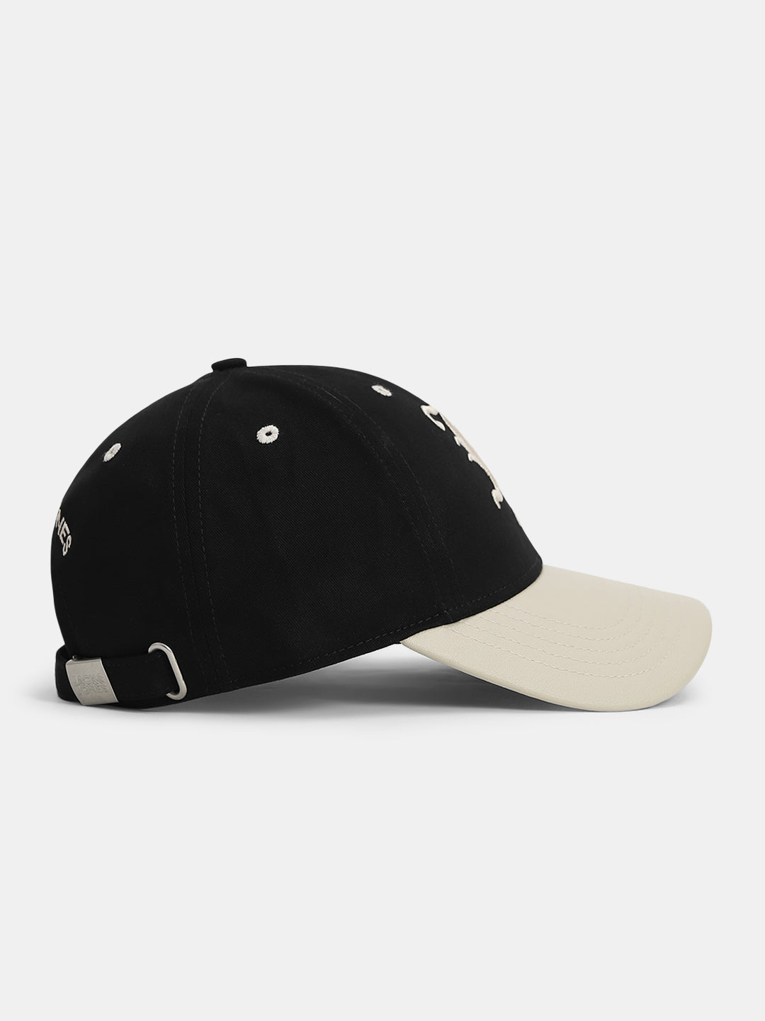 Black Logo Print Baseball Cap
