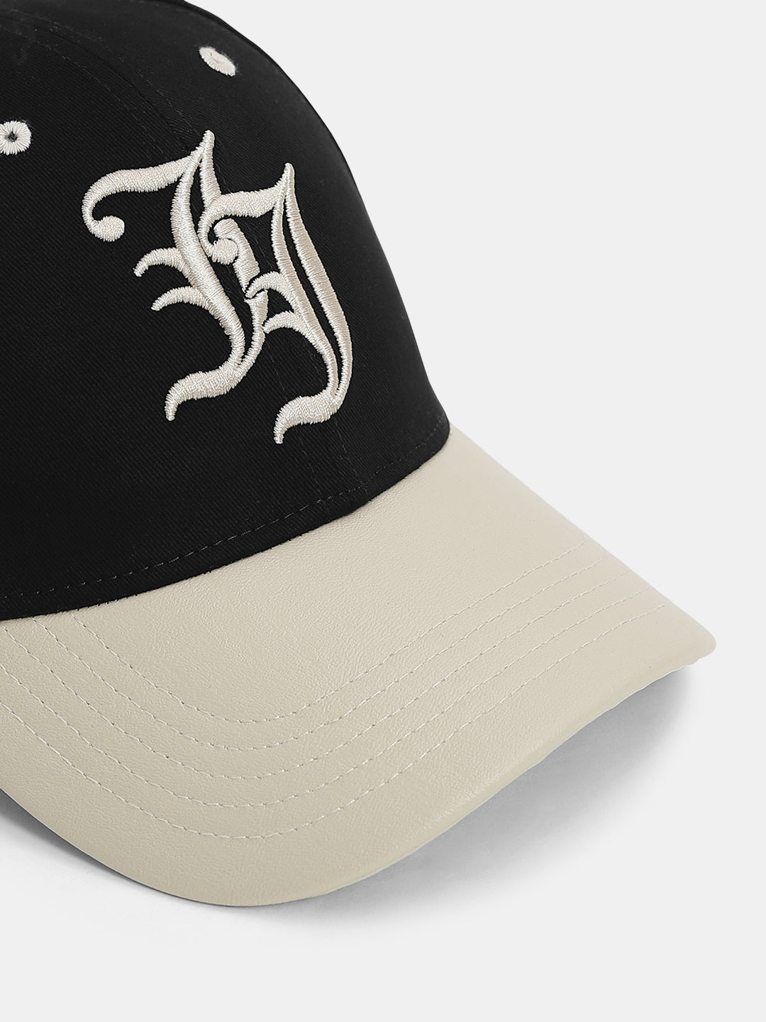 Black Logo Print Baseball Cap