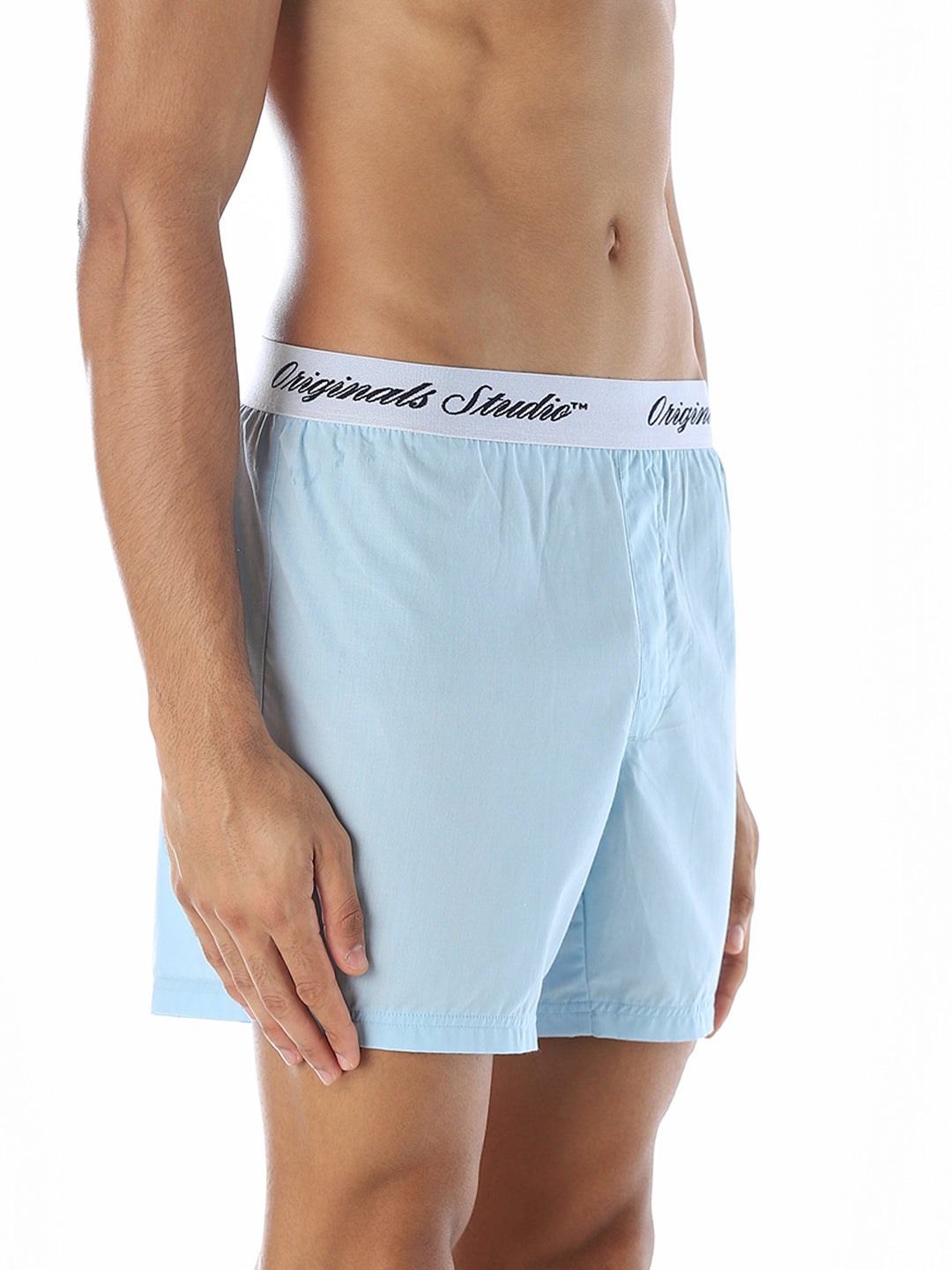 Light Blue Logo Waistband Boxers