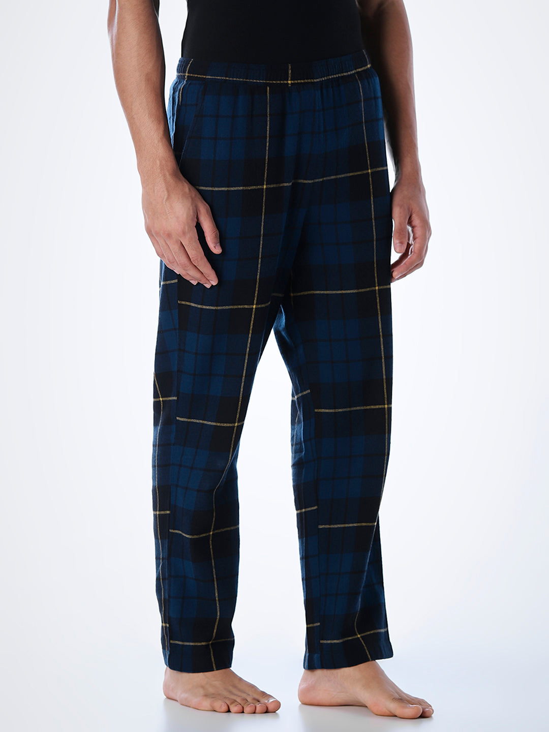 Navy Blue Check Cotton Pyjamas