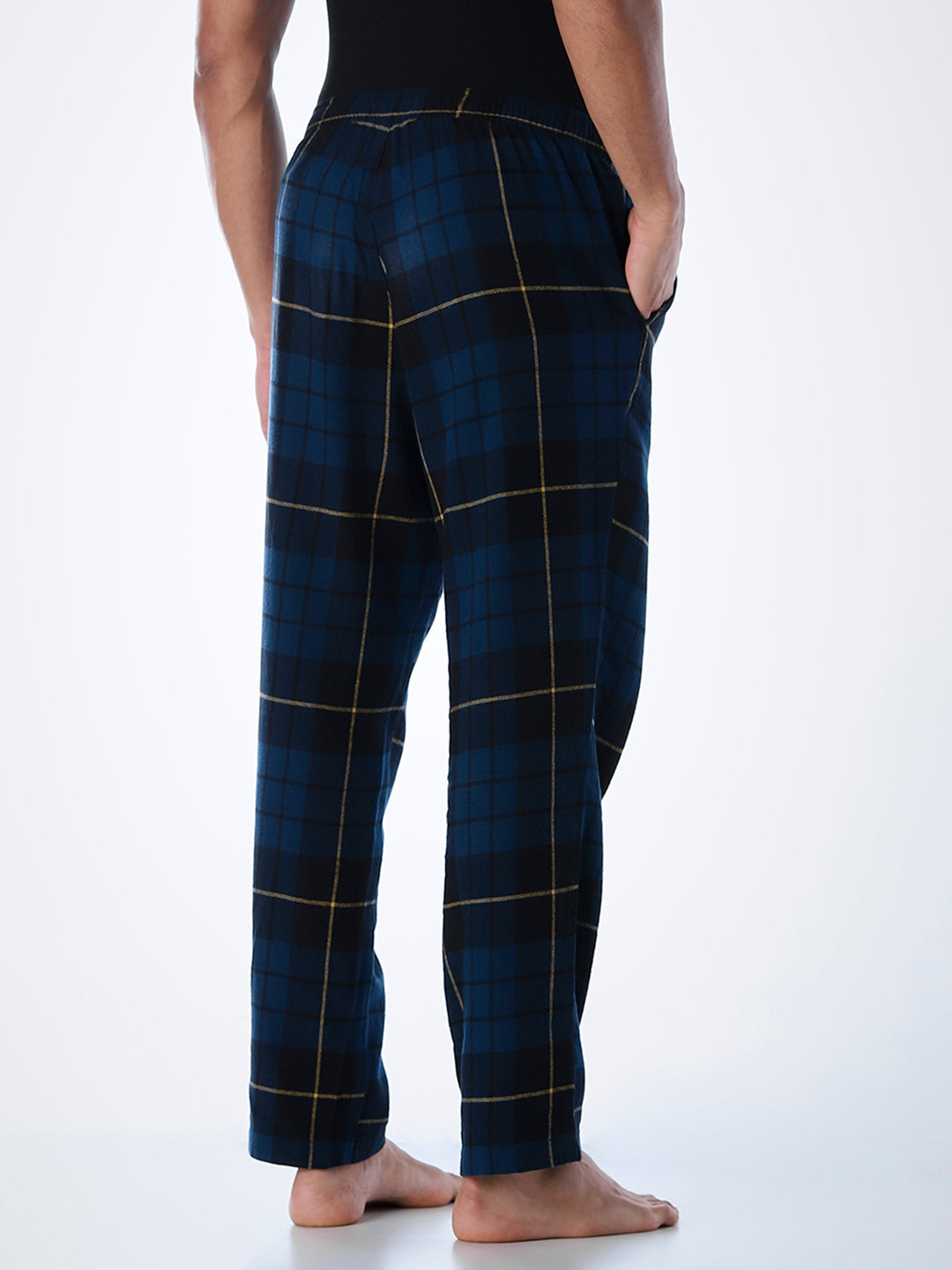 Navy Blue Check Cotton Pyjamas