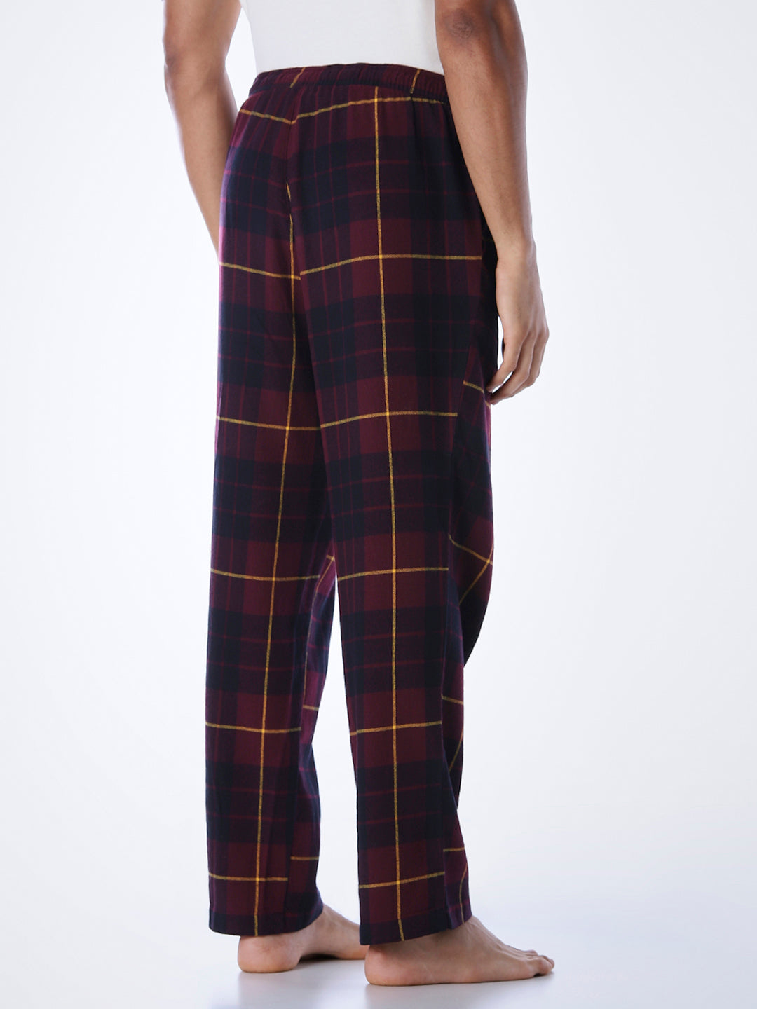 Check Cotton Pyjamas - Wine