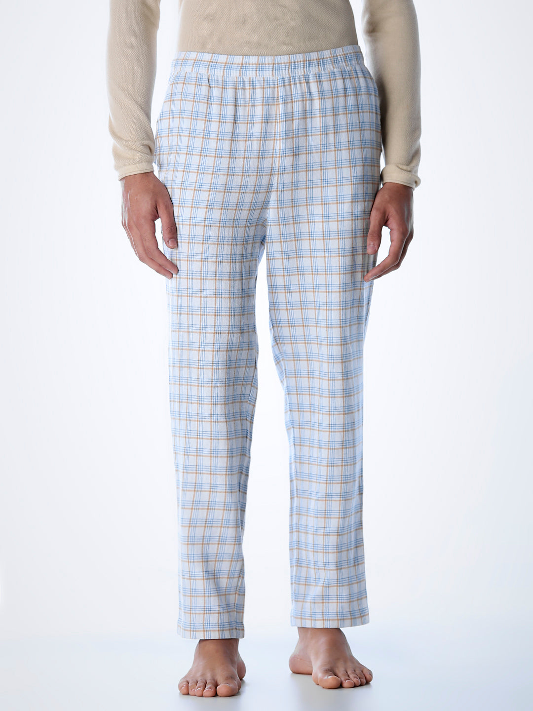 Check Cotton Pyjamas - White