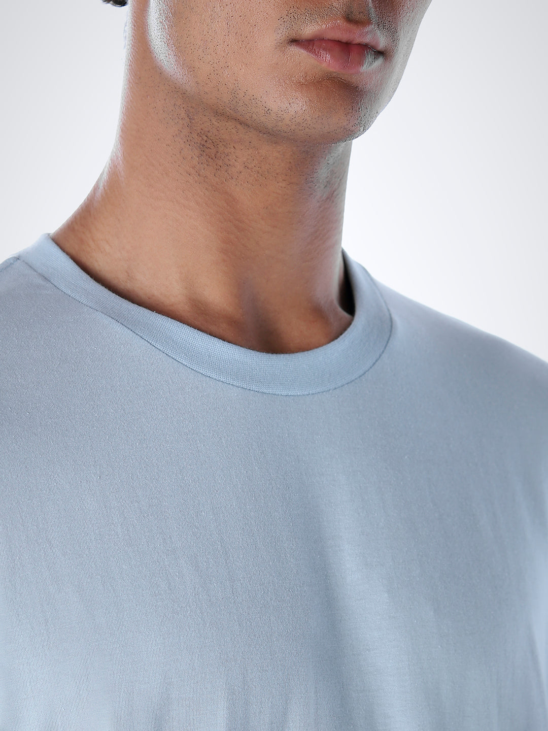 Cotton T-shirt & Pyjamas Set - Light Blue