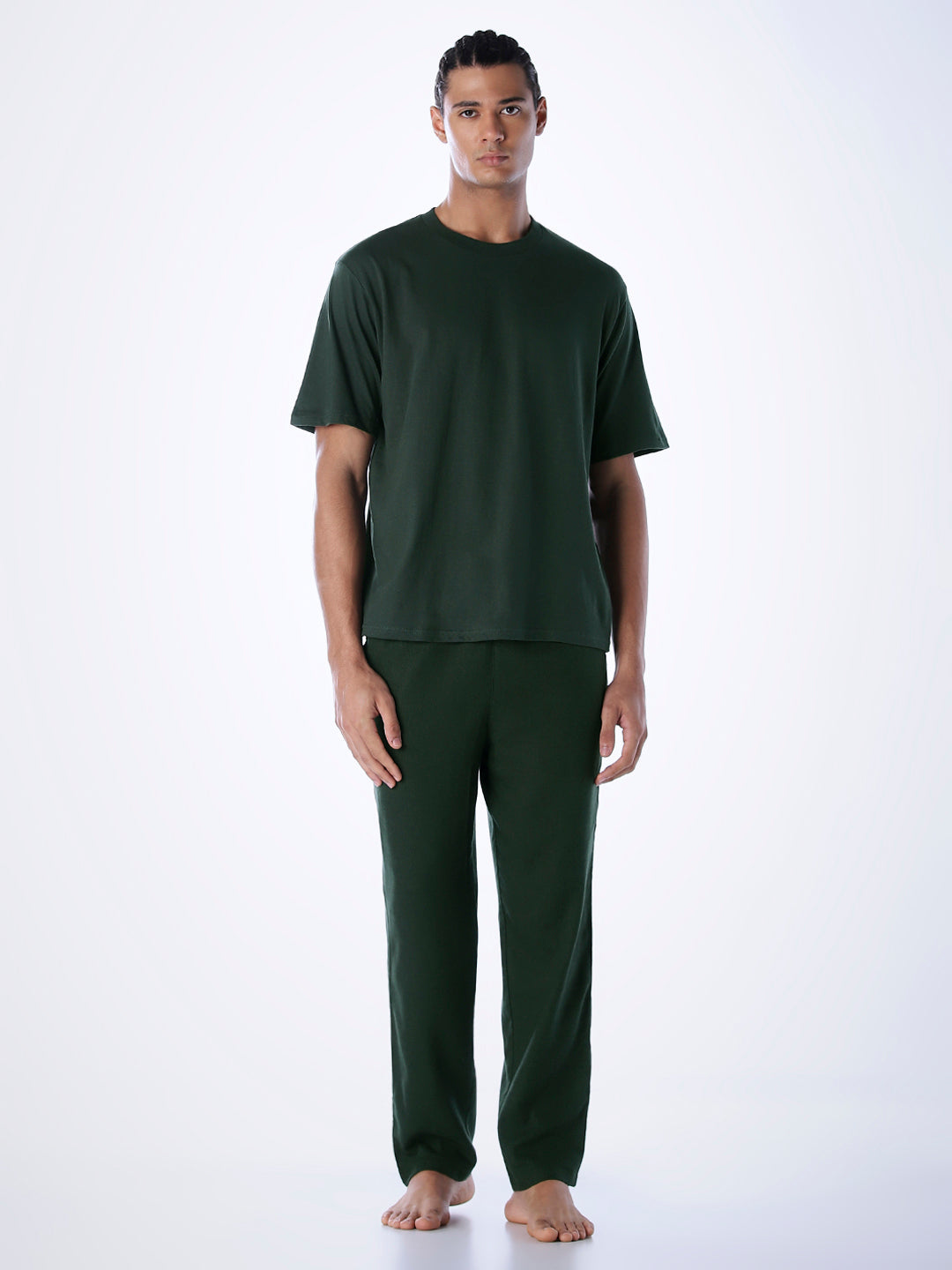 T-Shirt & Pant Loungewear Set - Dark Green
