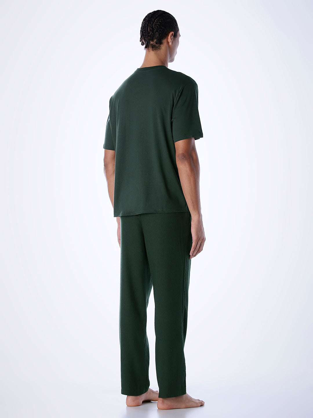 T-Shirt & Pant Loungewear Set - Dark Green