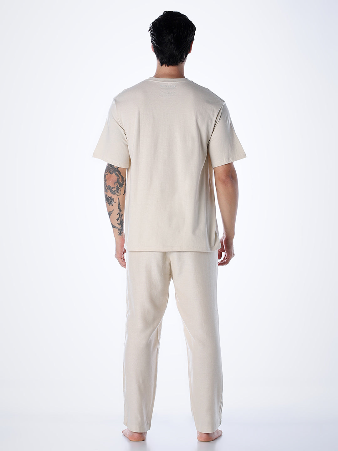 T-Shirt & Pant Loungewear Set - Beige