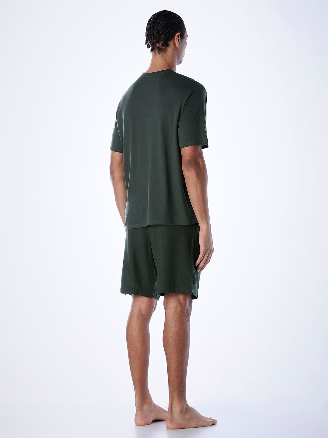 T-Shirt & Shorts Loungewear Set - Dark Green