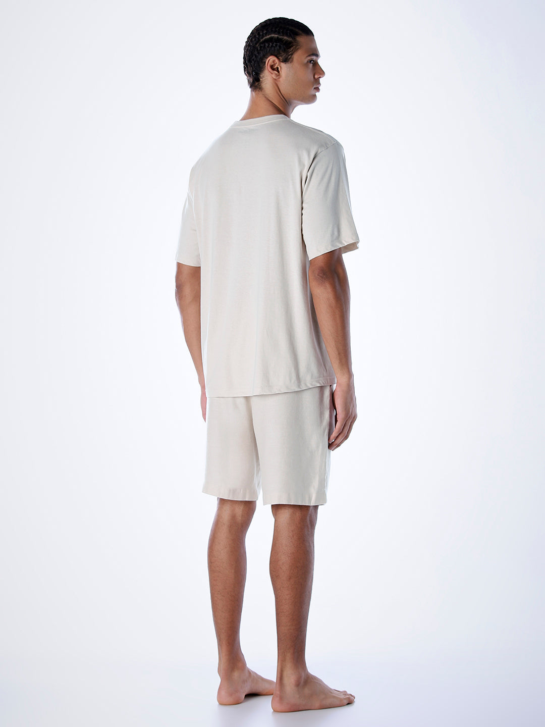 T-Shirt & Shorts Loungewear Set - Beige
