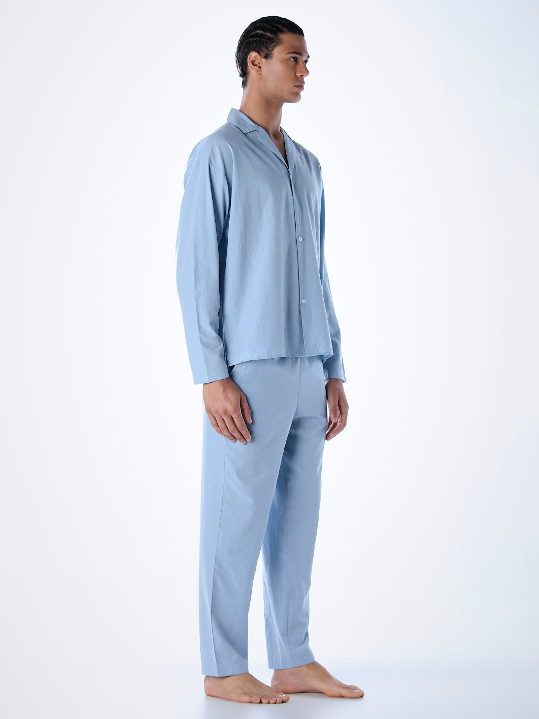 Sky Blue Shirt & Pyjama Set