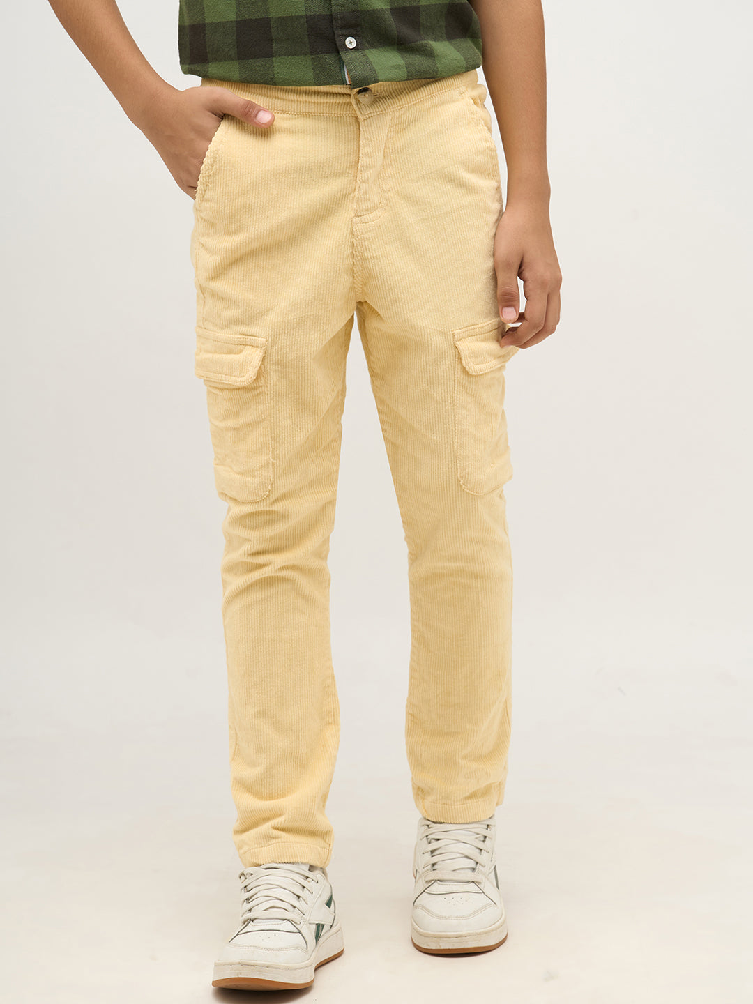 Boys Beige Corduroy Pants