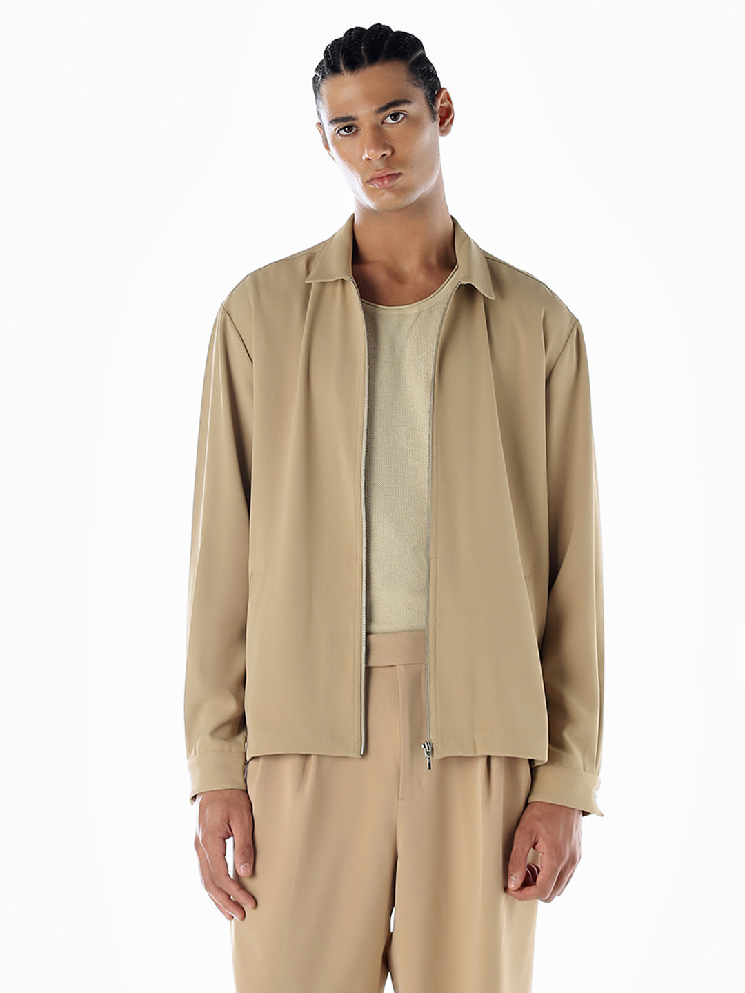 Zip-Through Oversized Shirt