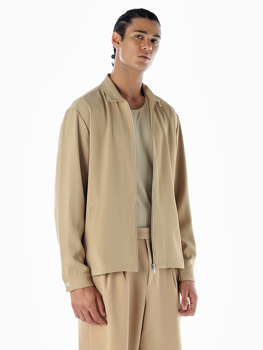 Zip-Through Oversized Shirt