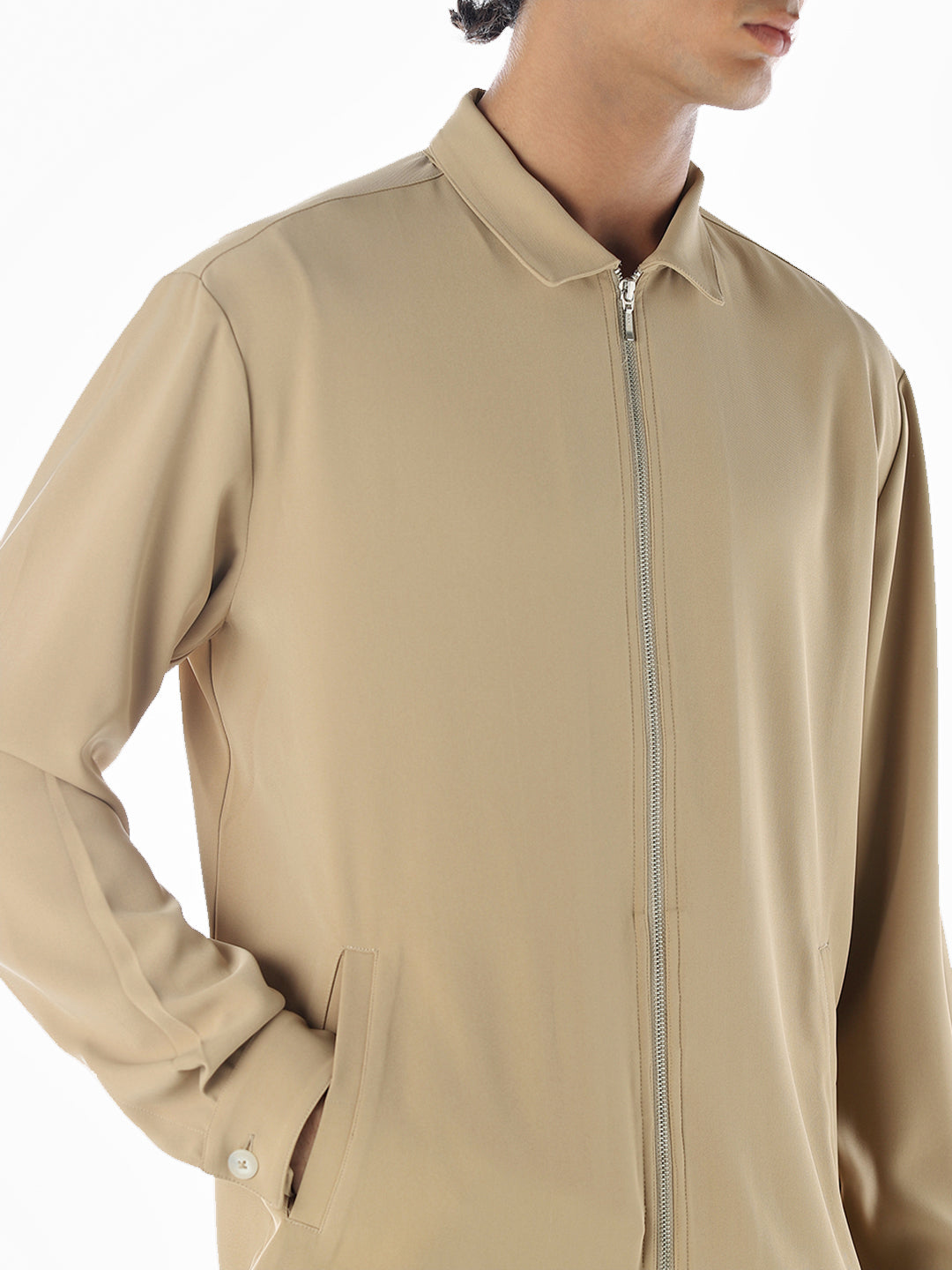 Zip-Through Oversized Shirt