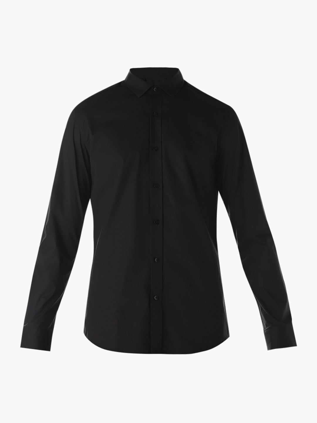 Black Poplin Stretch Formal Shirt