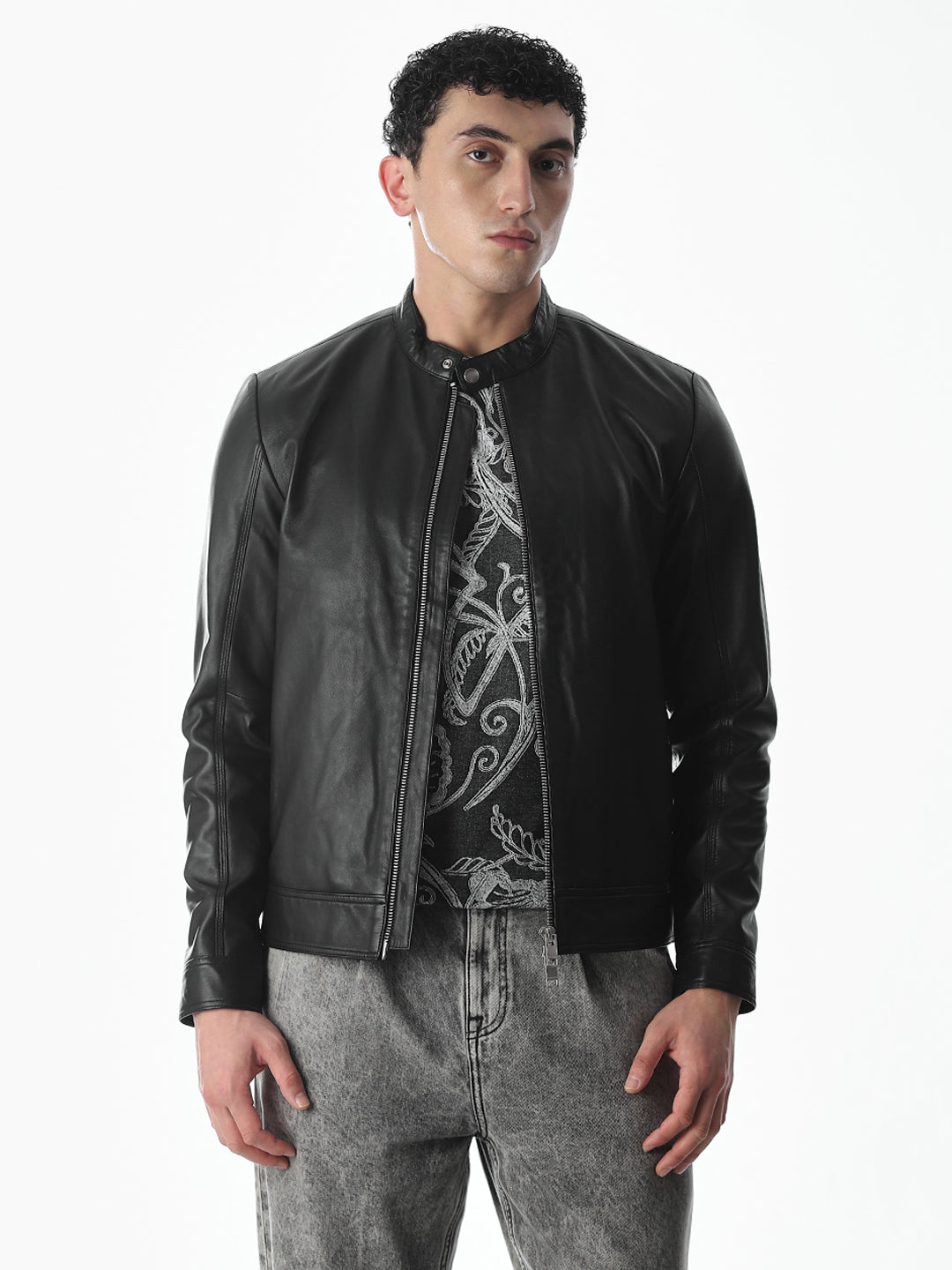 Black Tigor Leather Jacket