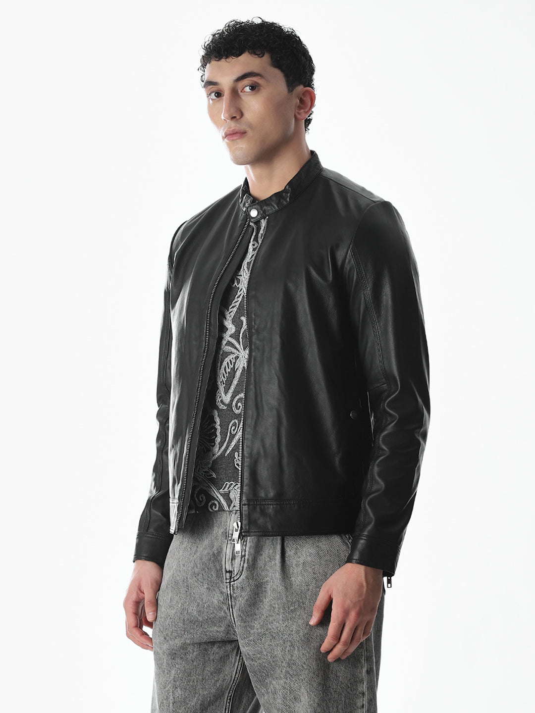 Black Tigor Leather Jacket