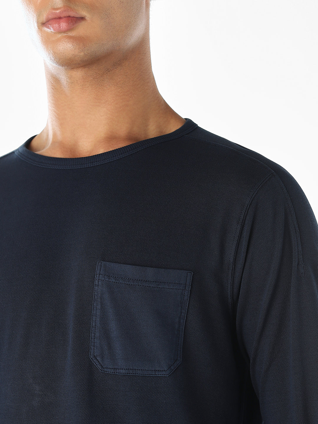 Navy Blue Full Sleeves T-shirt