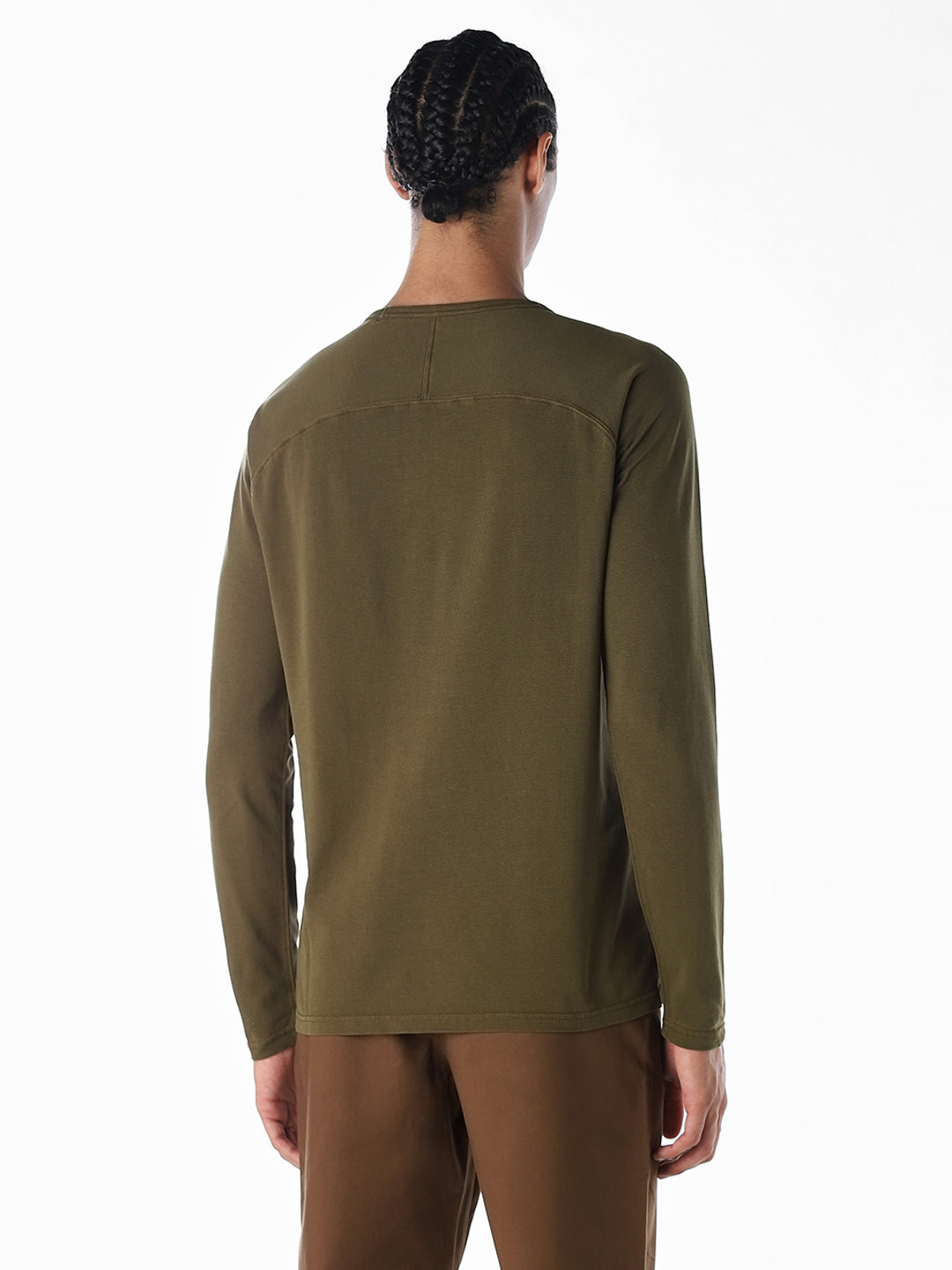 Chest Pocket Full Sleeves T-shirt - Green