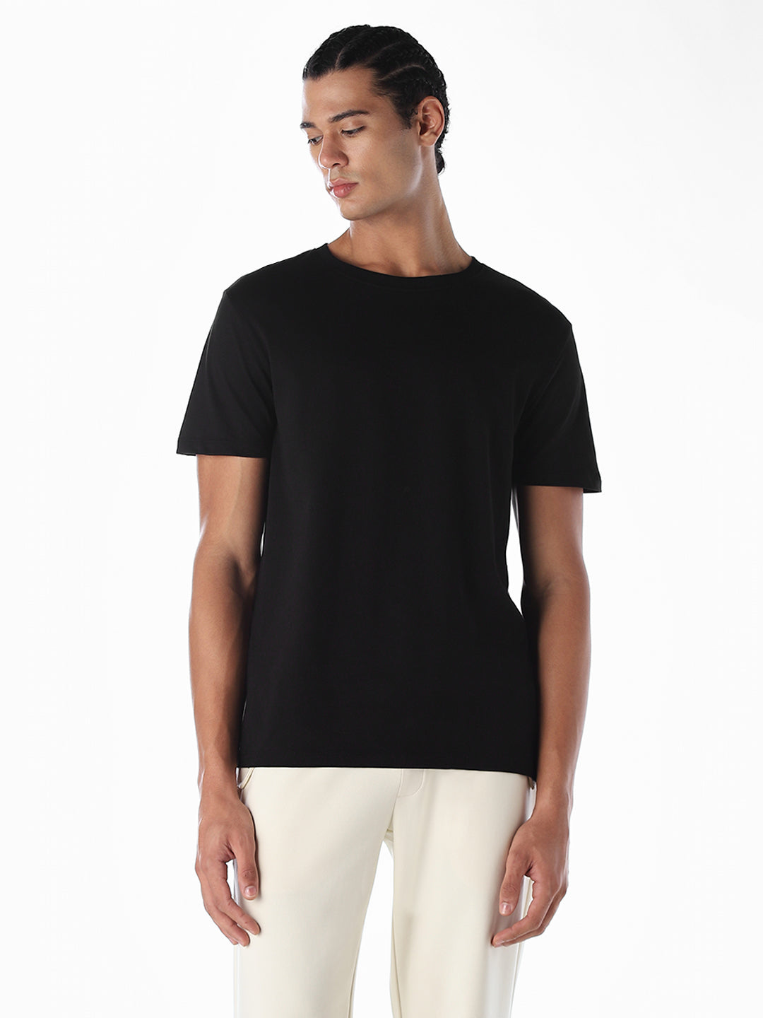 Cotton Regular Fit T-shirt - Black