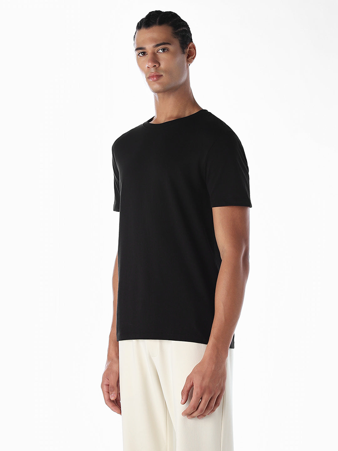 Cotton Regular Fit T-shirt - Black