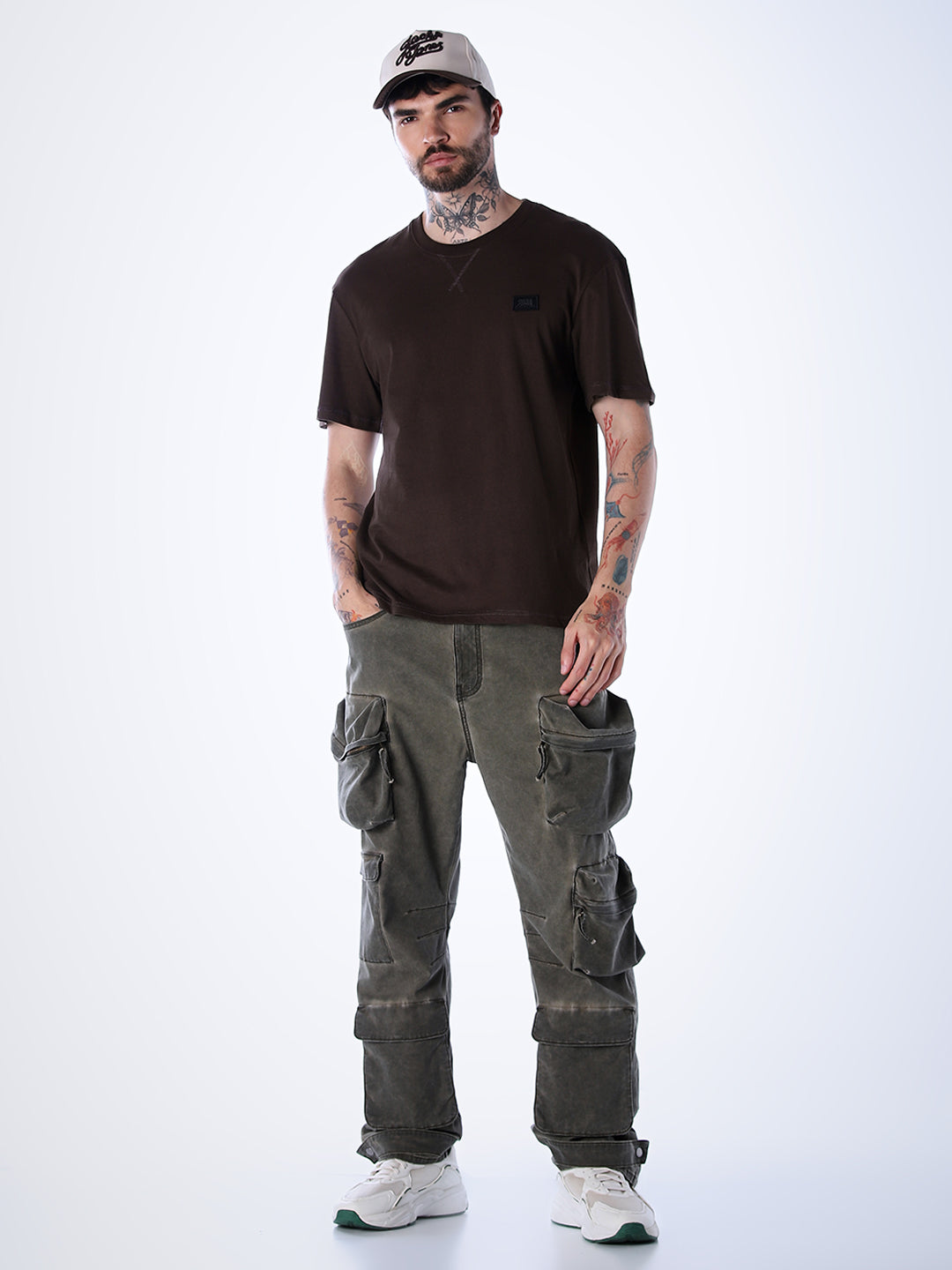 Classic Twill Crew Neck T-shirt - Brown