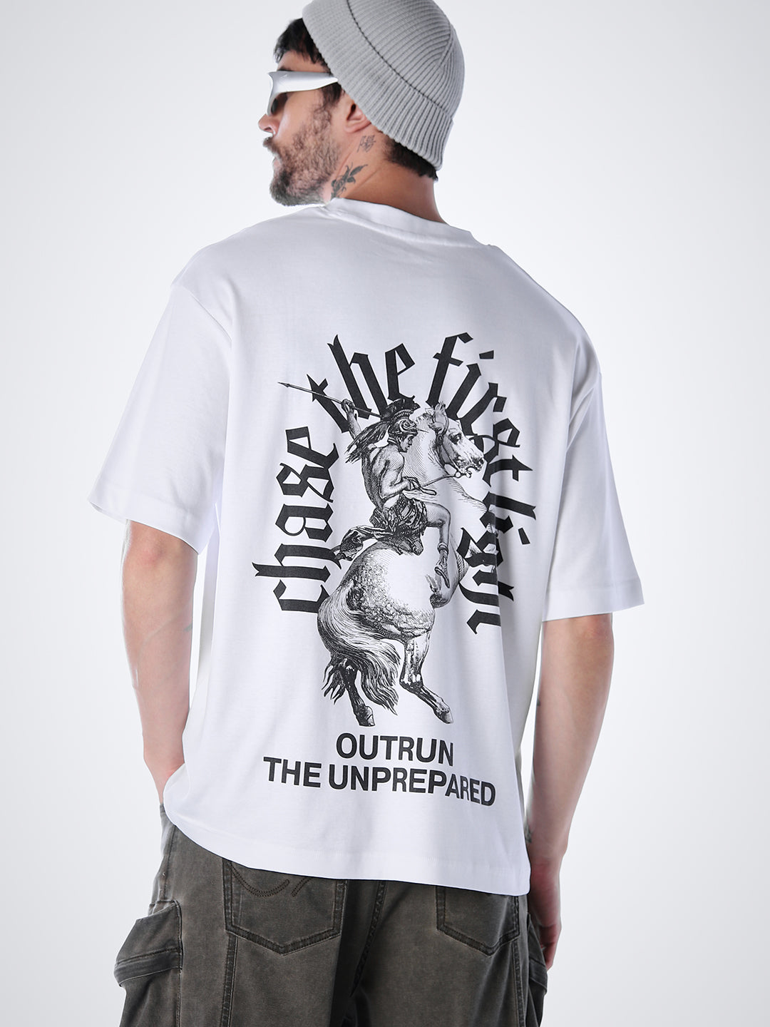 Graphic Print Cotton T-shirt - White