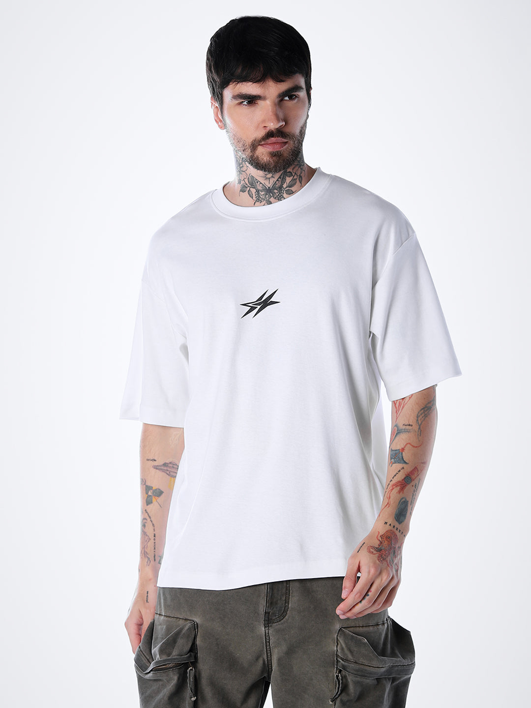 Graphic Print Cotton T-shirt - White