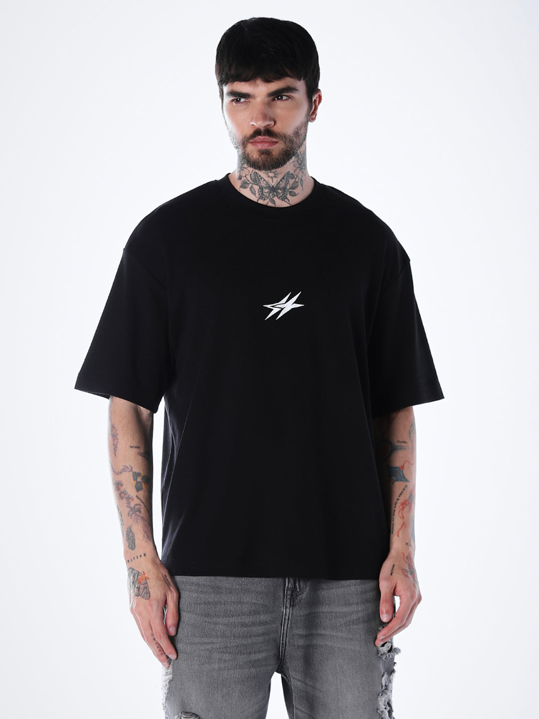 Graphic Print Cotton T-shirt - Black
