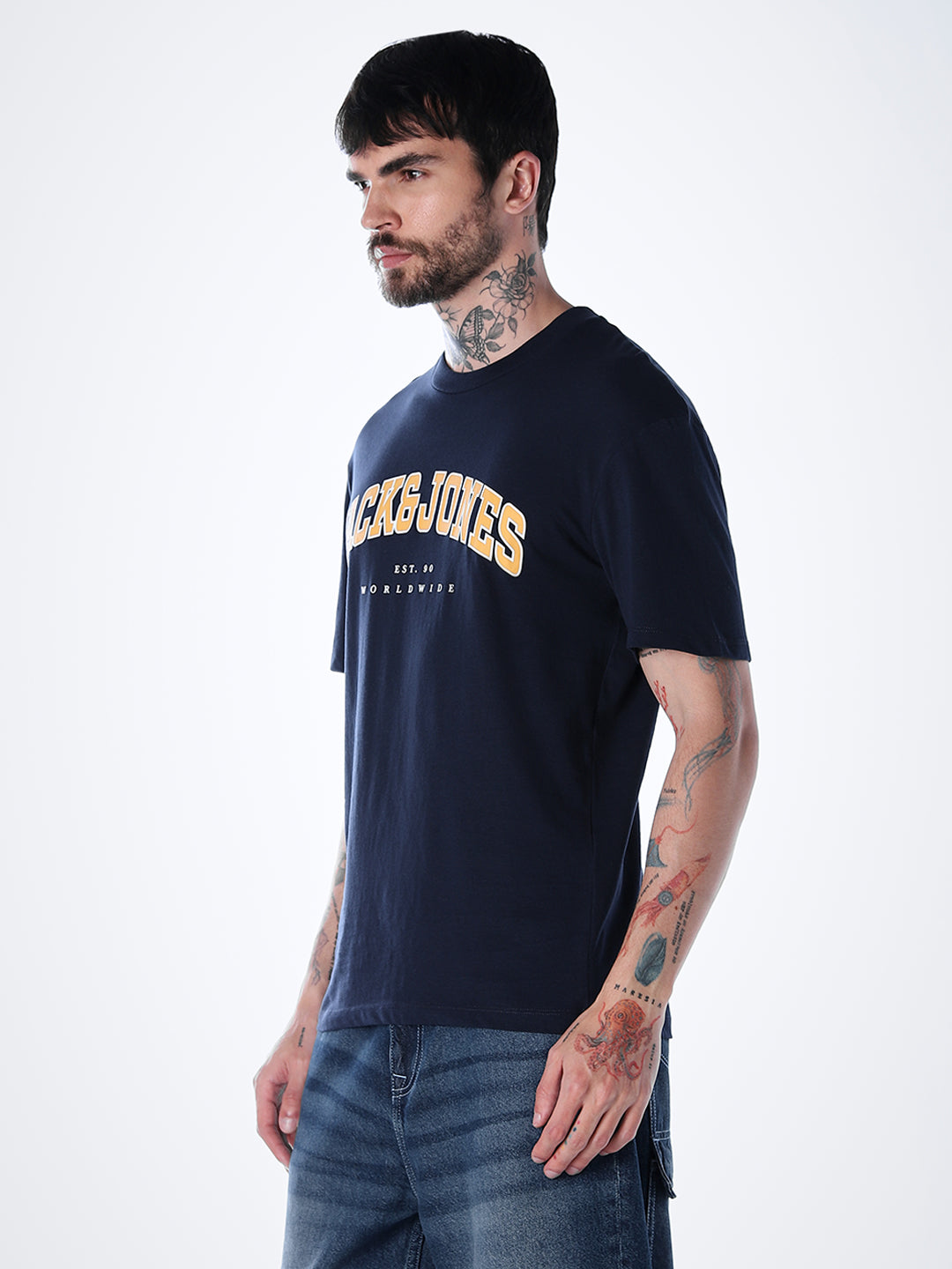 Varsity O-Neck T-shirt - Navy