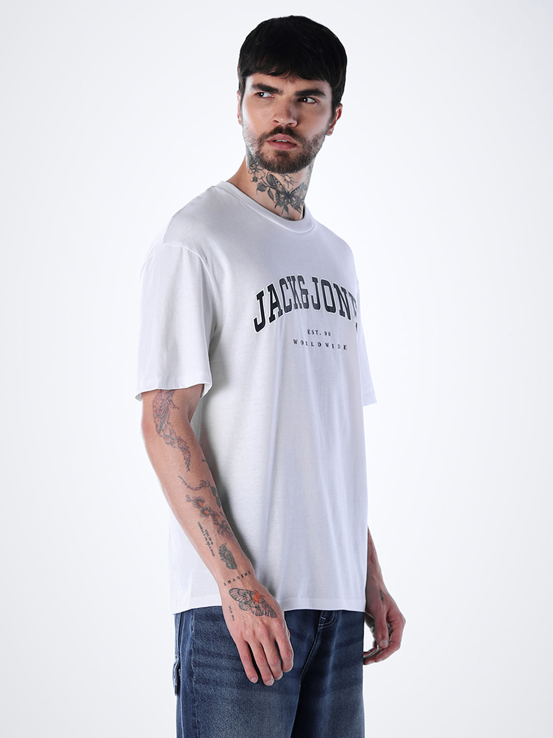 Varsity O-Neck T-shirt - White