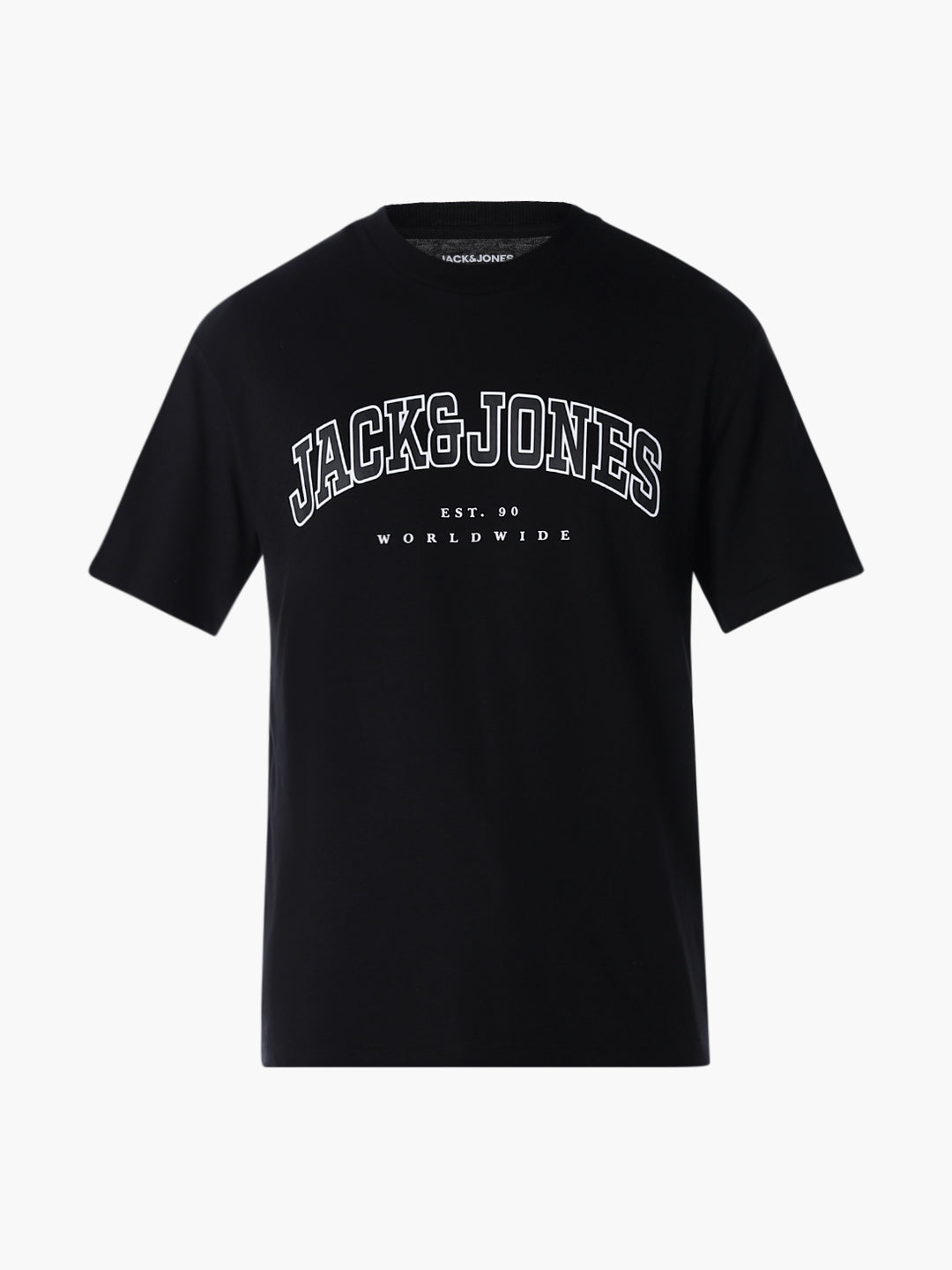 Varsity O-Neck T-shirt - Black