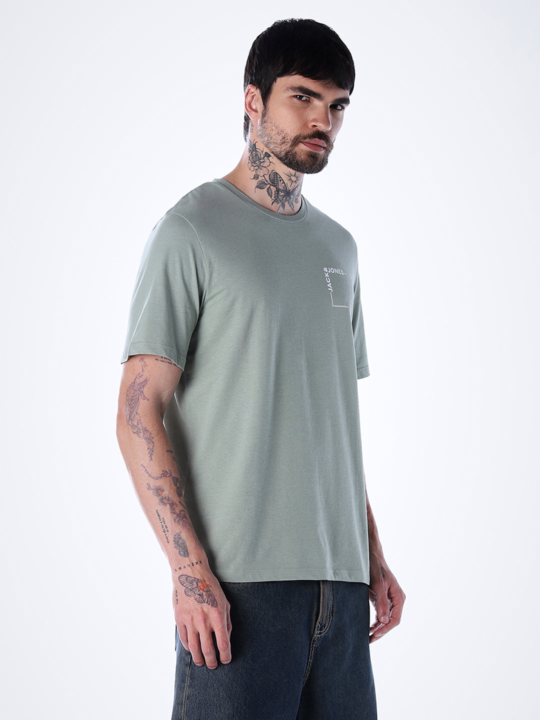 Logo print Cotton Crew Neck T-shirt - Green