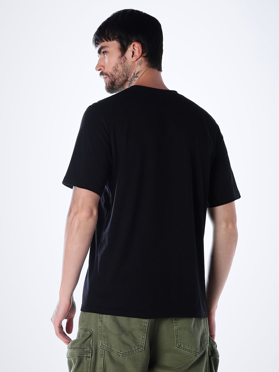 Skull Print Cotton T-shirt - Black