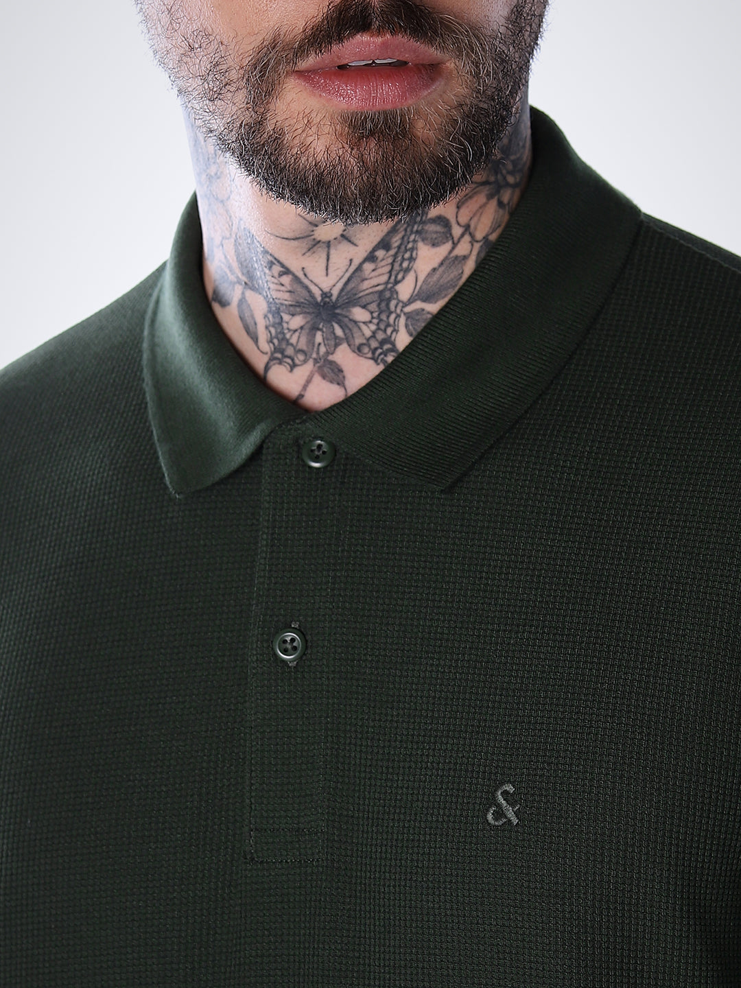 Regular Fit Full Sleeves Polo - Green