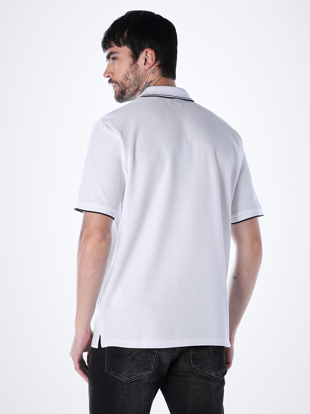 Contrast Tipping Polo - White