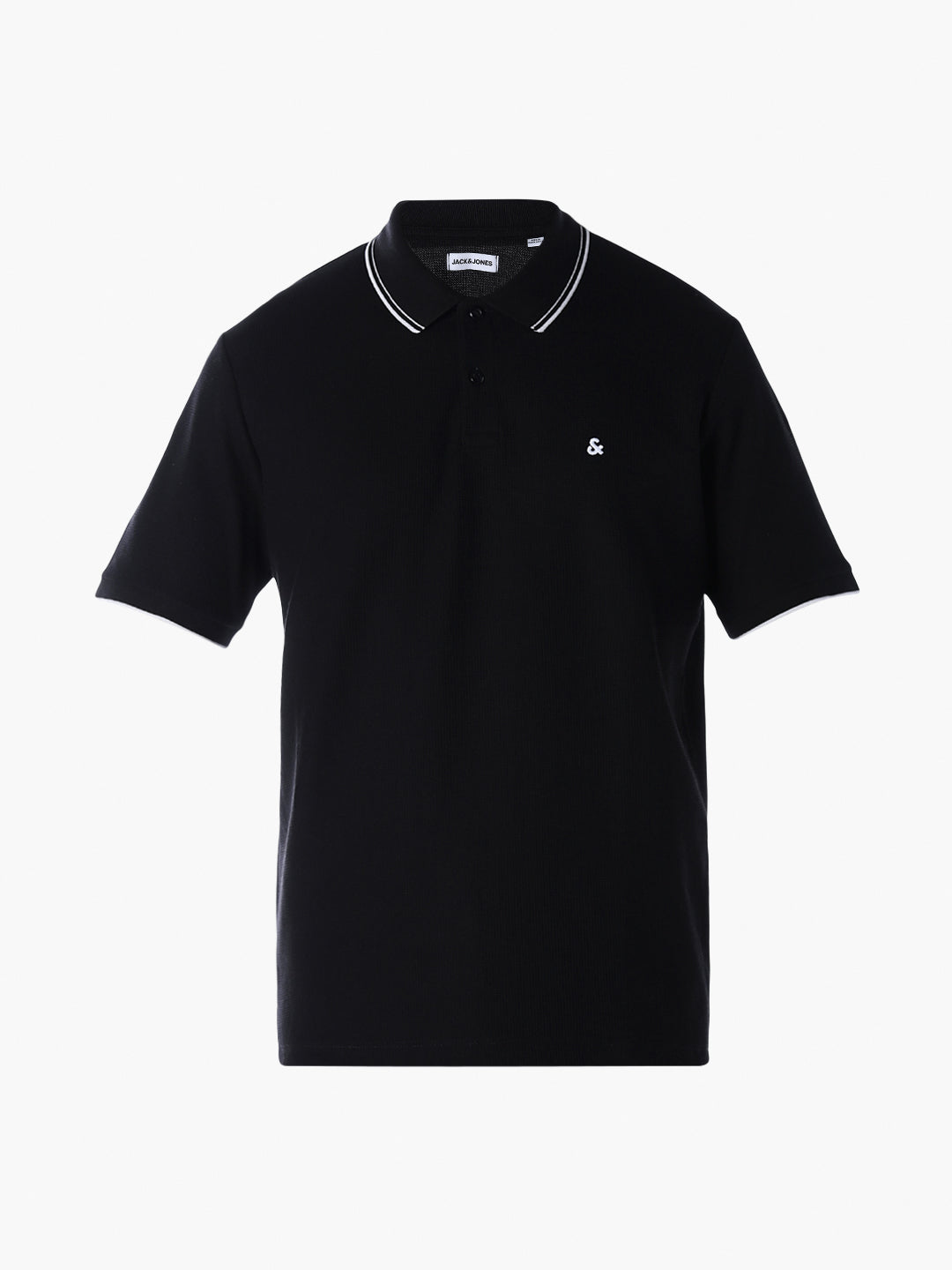 Contrast Tipping Polo - Black