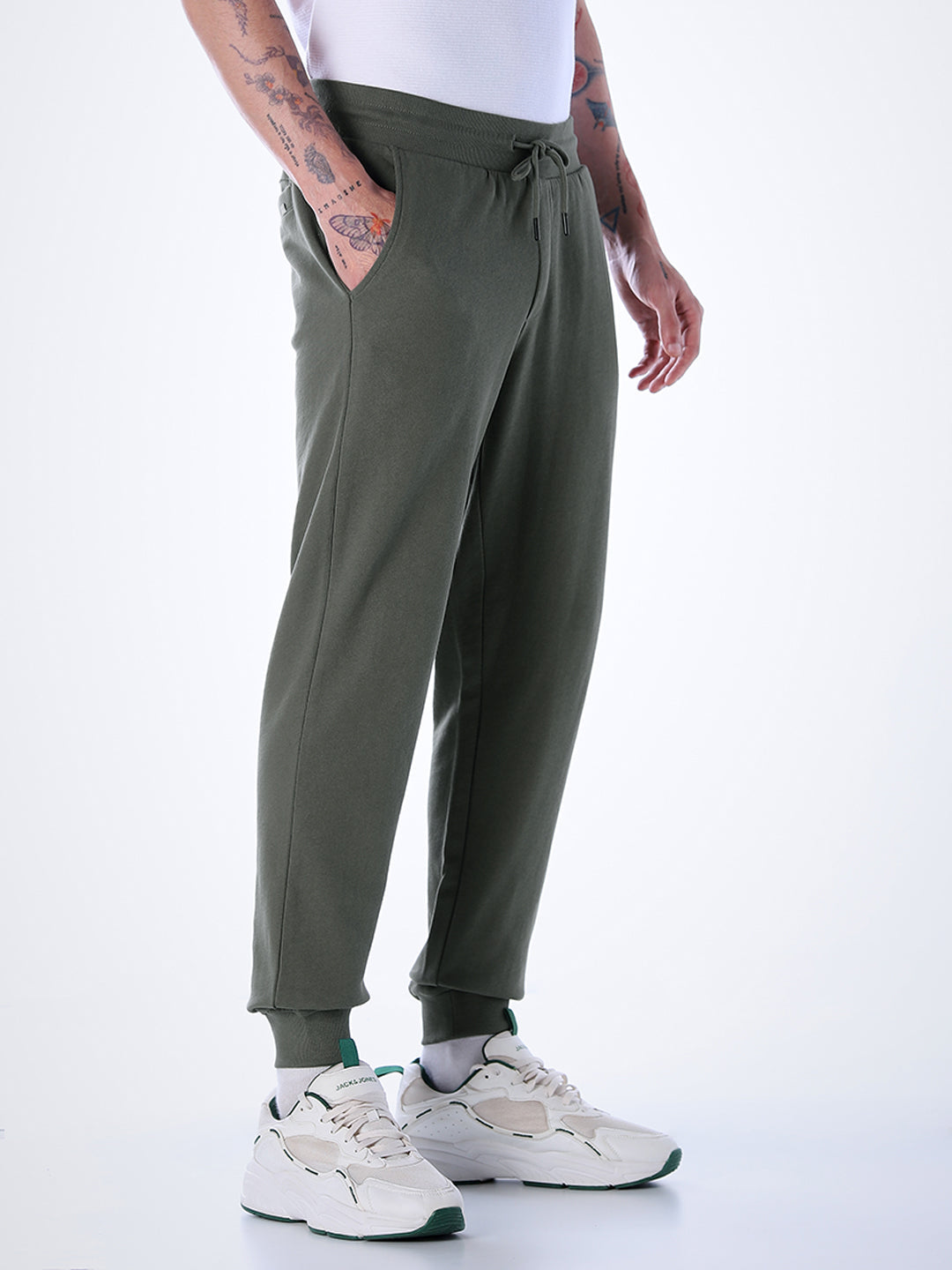 Regular Fit Cotton Sweatpants - Green