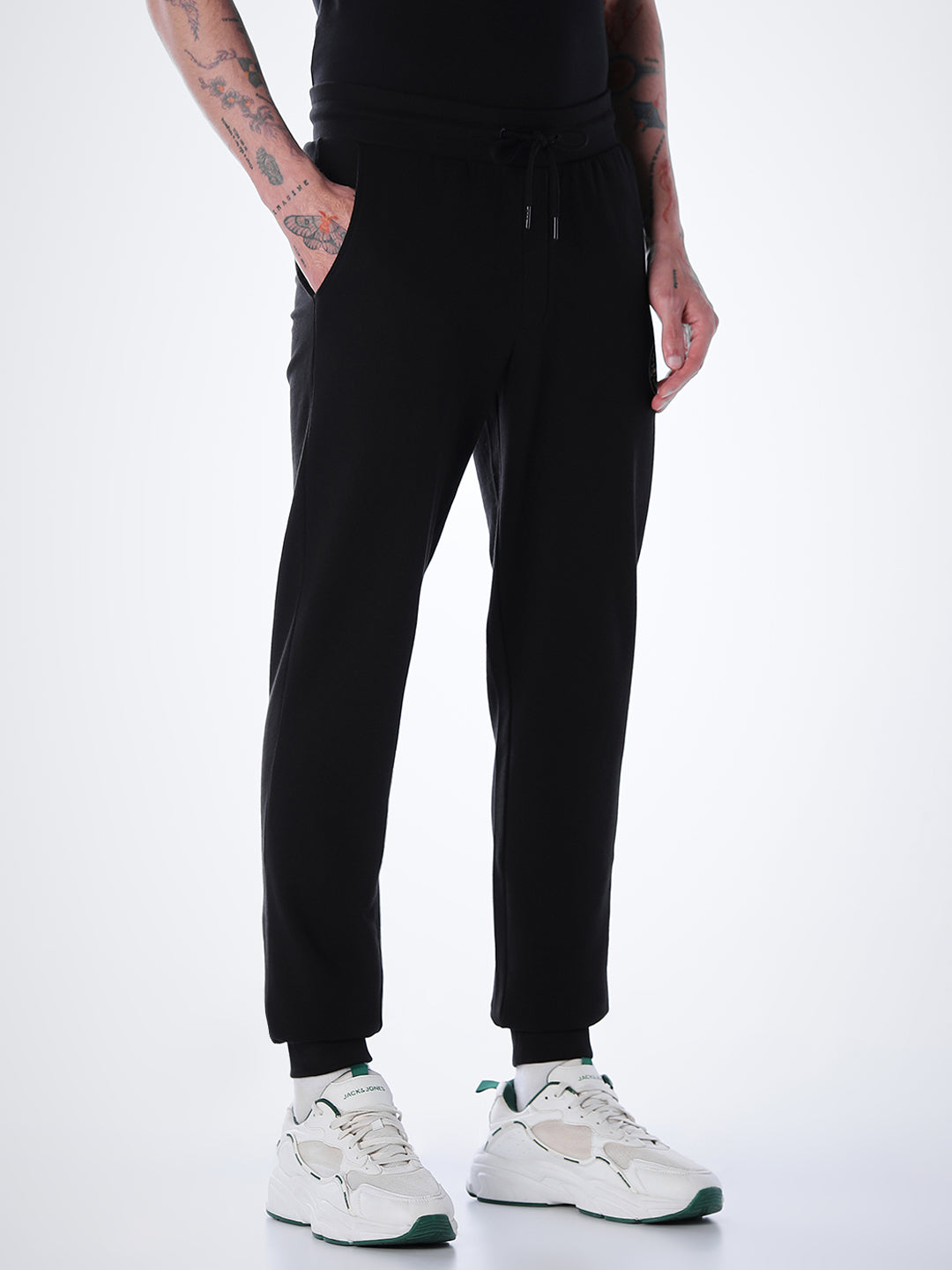 Regular Fit Cotton Sweatpants - Black