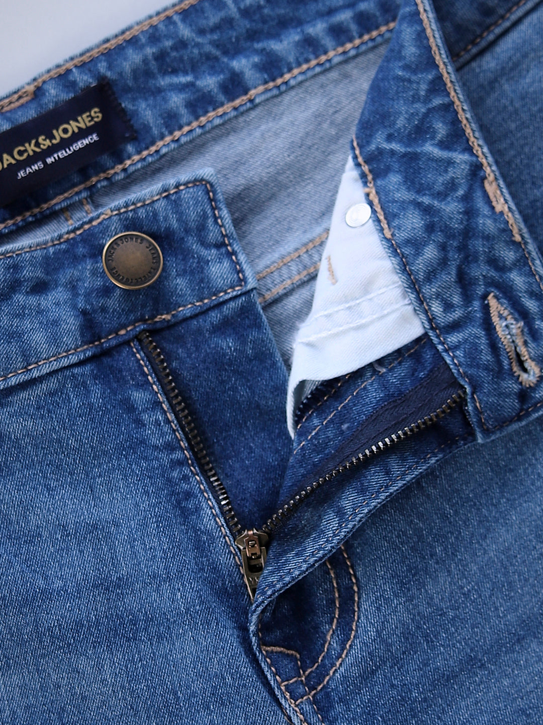 5 Pocket Distressed Glenn Slim Fit Jeans - Light Blue