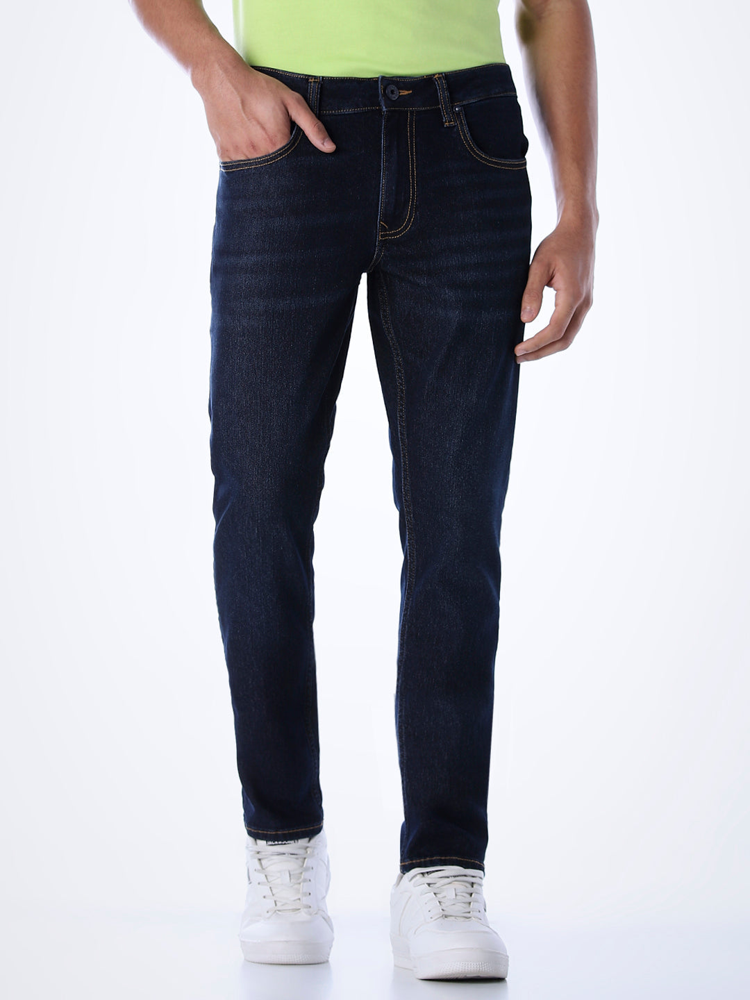 Jackjones 5 Pocket Slim Fit Jeans - Dark Blue - Image 1