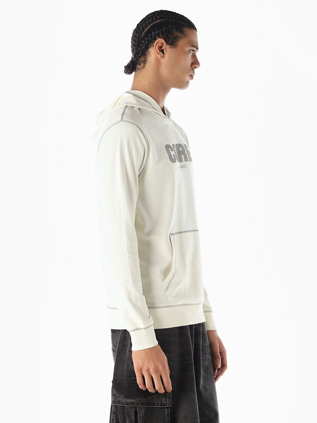 Contrast Stitch Hooded Sweatshirt
