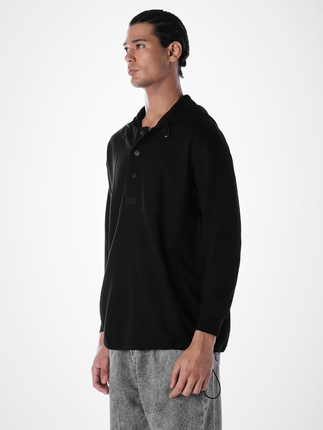 Hooded Oversized Black Sweatshirt