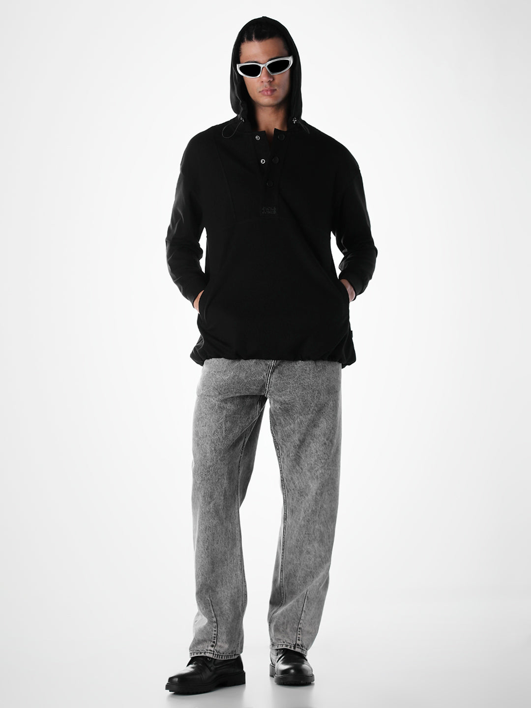 Hooded Oversized Black Sweatshirt