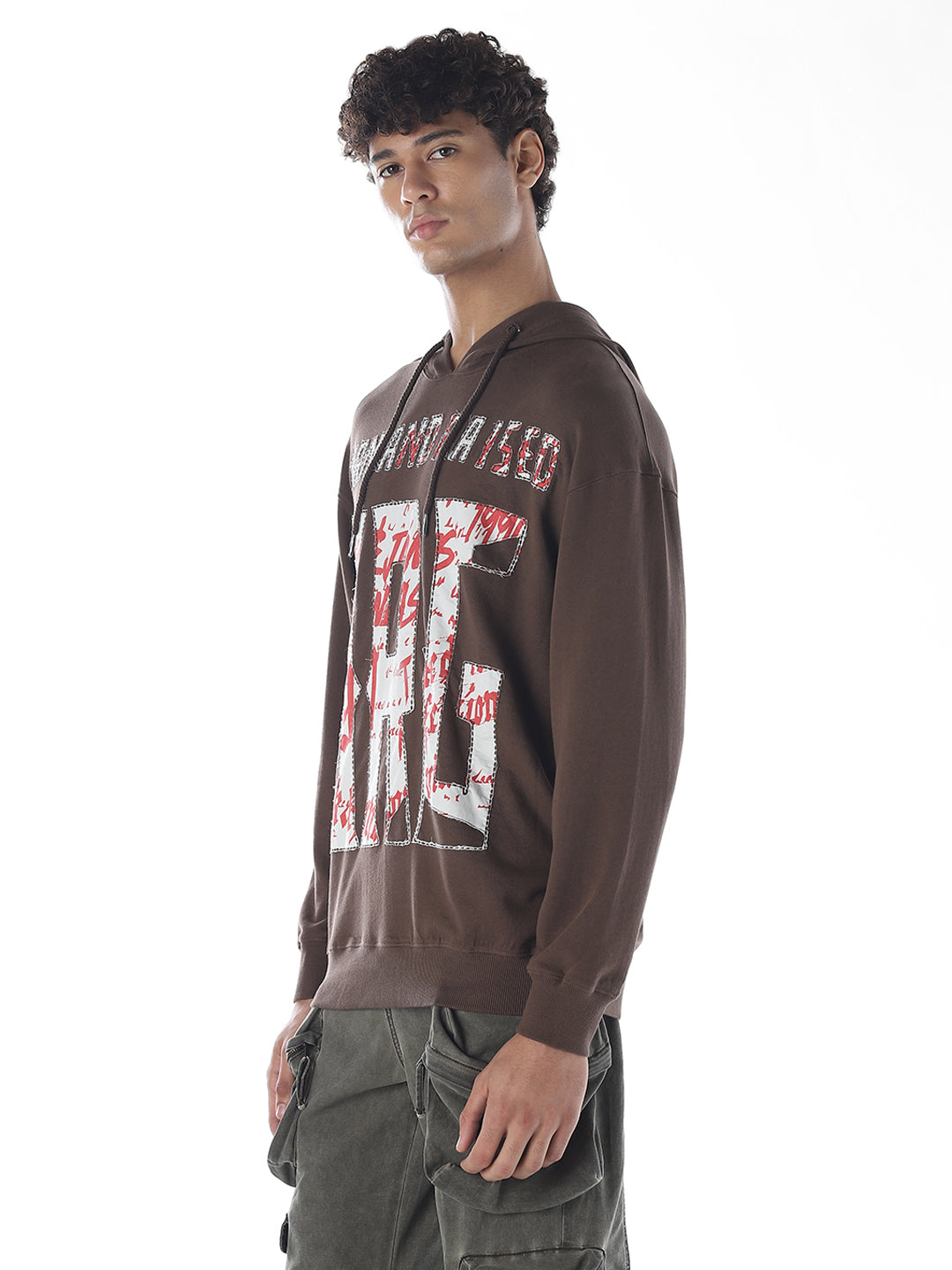 Applique Patchwork Hooded Sweatshirt