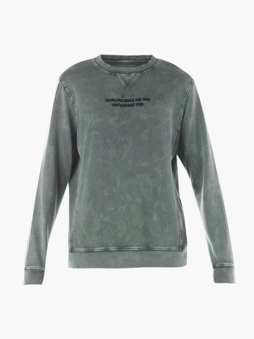Acid Washed Crew Neck Sweatshirt