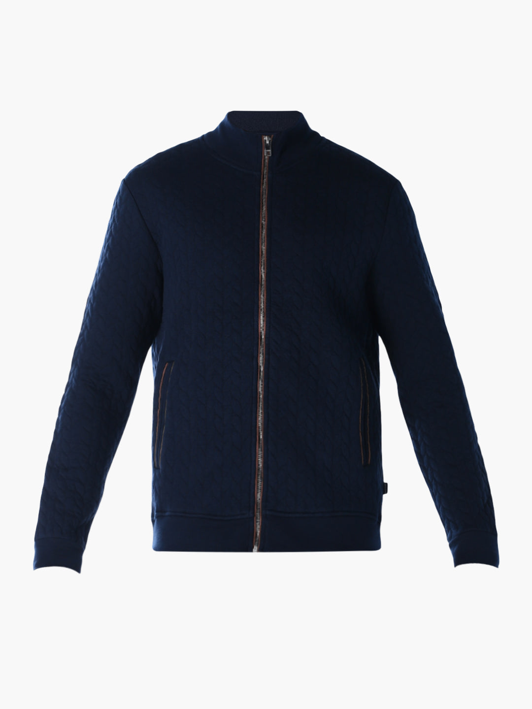 Navy Front Open Sweatshirt