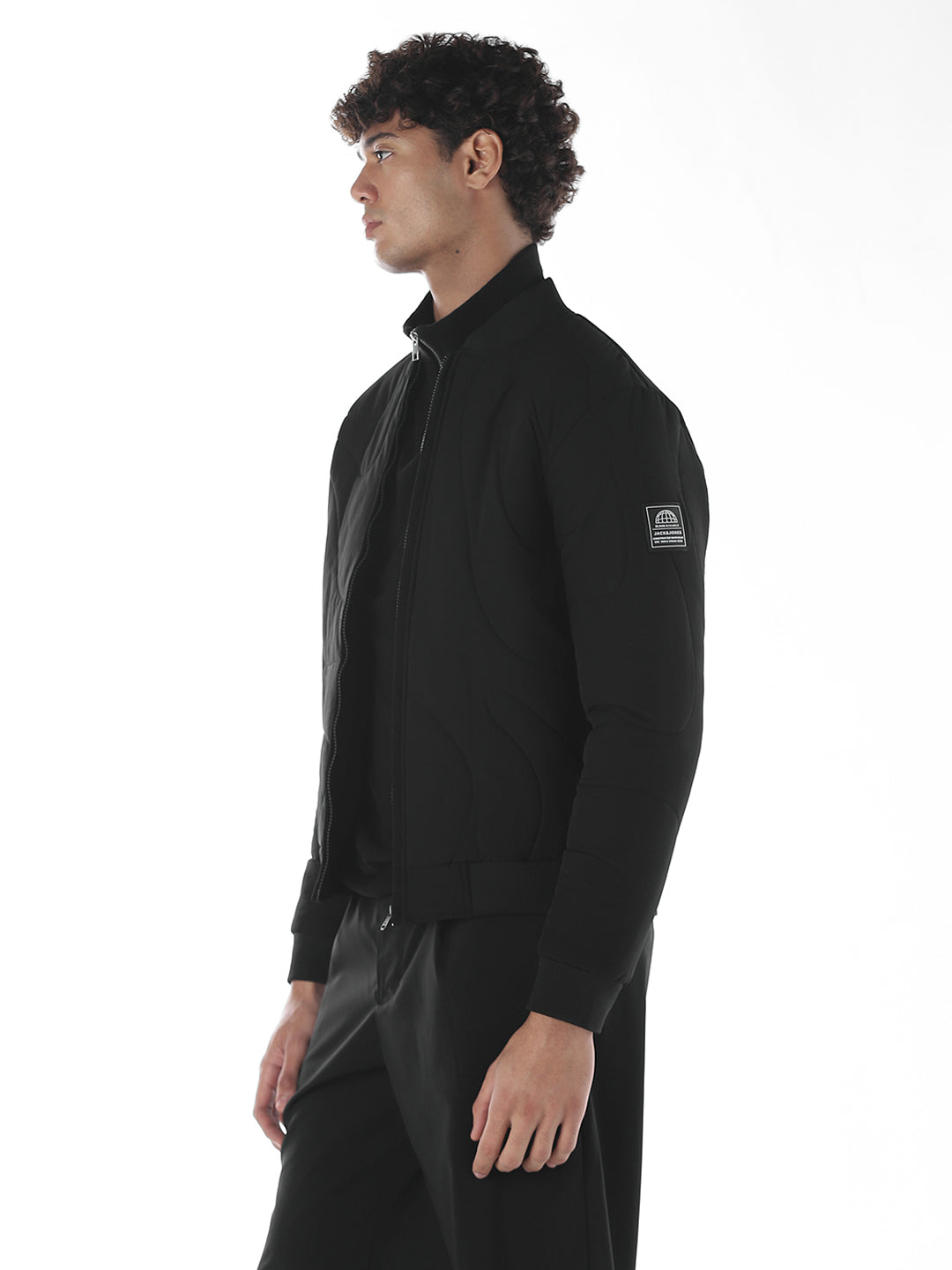 Mandarin Collar Zipped Jacket